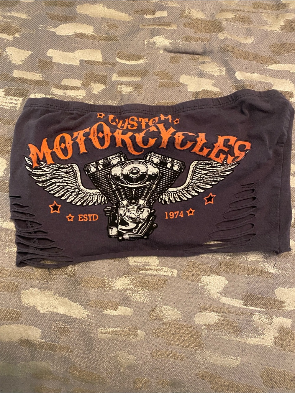 Windsor Black Men's Athletic Shorts with Orange Motorcycle Graphic